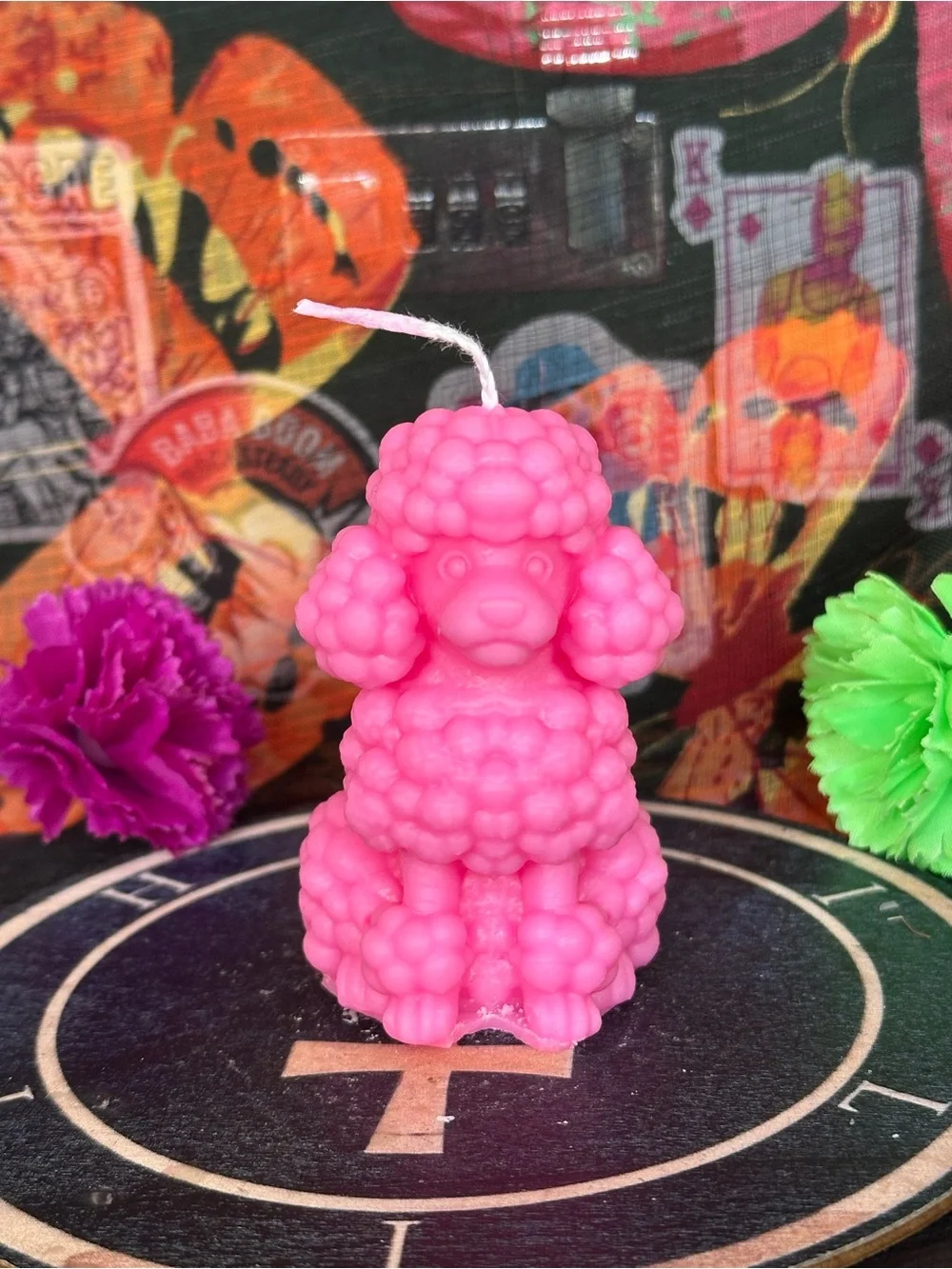 Handmade Pink Poodle Candle – Retro Dog Decor